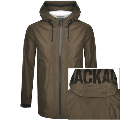 Shop Mackage Odin Hooded Rainwear Jacket Khaki