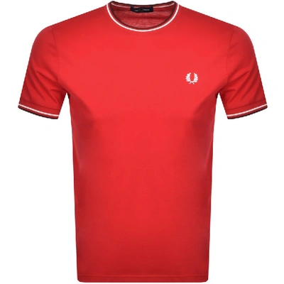 Shop Fred Perry Twin Tipped T Shirt Red