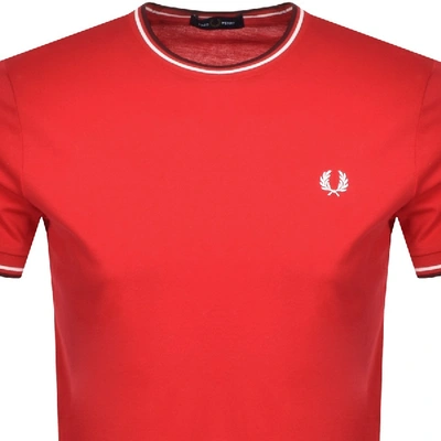 Shop Fred Perry Twin Tipped T Shirt Red