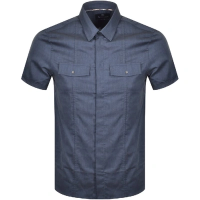 Shop Aquascutum Smith Casual Short Sleeve Shirt Navy