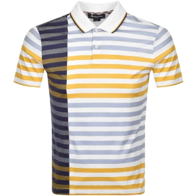 Shop Aquascutum Northfleet Striped Polo T Shirt White