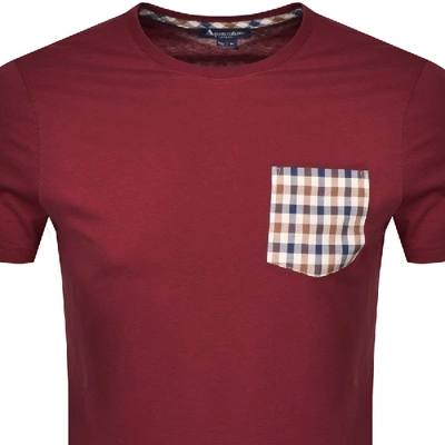 Shop Aquascutum Sean Patch Pocket T Shirt Burgundy In Burgandy