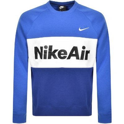 Nike Air Crew Neck Logo Sweatshirt Blue | ModeSens