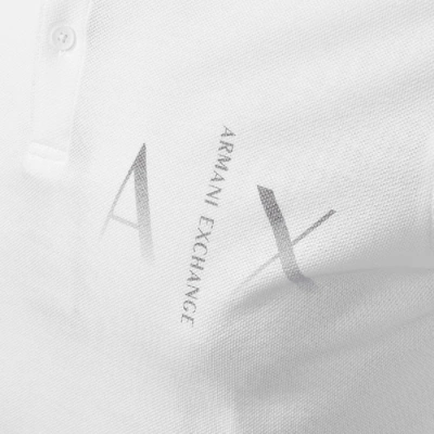 Shop Armani Exchange Short Sleeved Polo T Shirt White