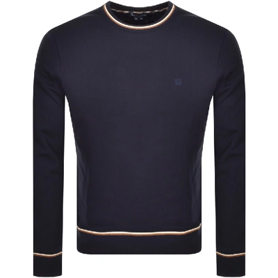 Shop Aquascutum Wallace Crew Neck Sweatshirt Navy