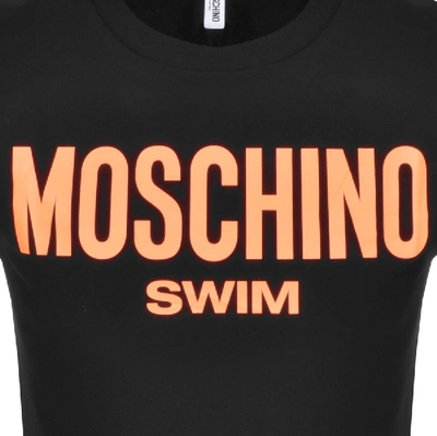 Shop Moschino Swim Logo Short Sleeved T Shirt Black