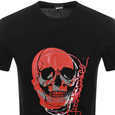 Shop Just Cavalli Skull Logo T Shirt Black