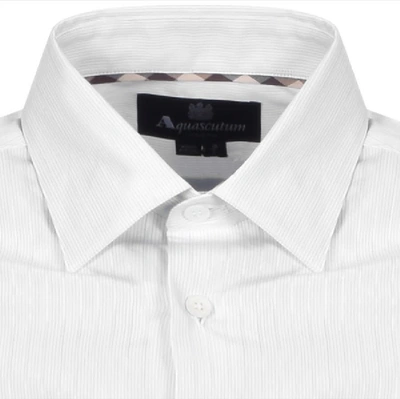 Shop Aquascutum Stafford Twill Short Sleeve Shirt White