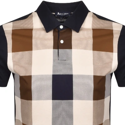 Shop Aquascutum Abner Club Check Polo T Shirt Navy