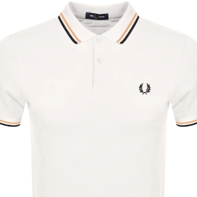 Shop Fred Perry Twin Tipped Polo T Shirt White