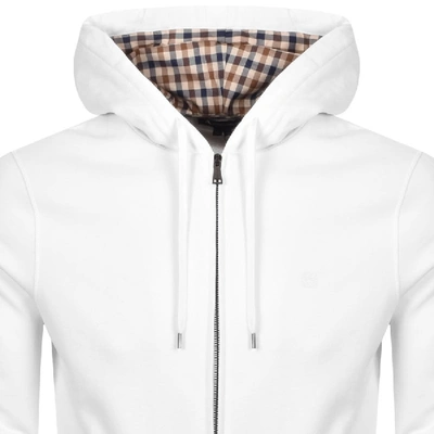 Shop Aquascutum Silverstone Full Zip Hoodie White