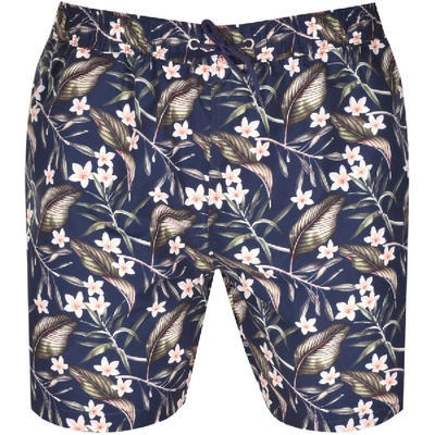 Shop Les Deux Latif Swim Shorts Navy