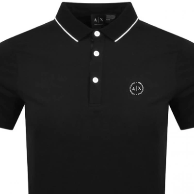 Shop Armani Exchange Tipped Polo T Shirt Black