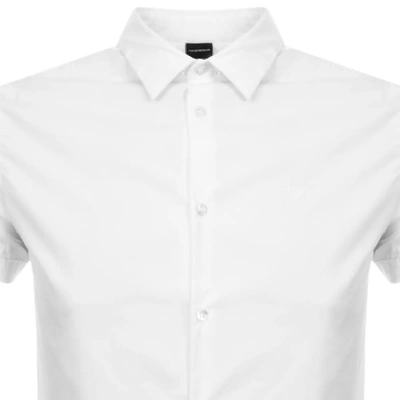 Shop Armani Collezioni Emporio Armani Short Sleeved Slim Fit Shirt White