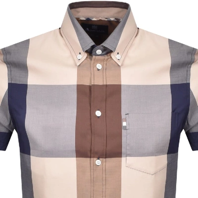 Shop Aquascutum Henlake Check Short Sleeve Shirt Brown