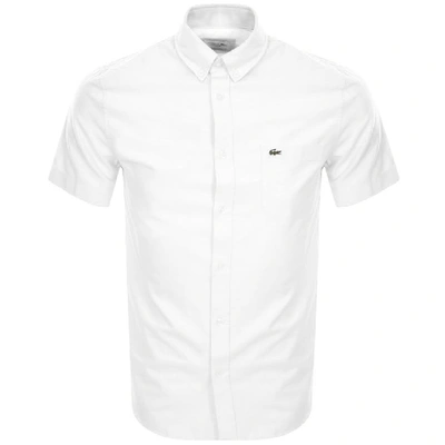 Shop Lacoste Oxford Short Sleeved Shirt White