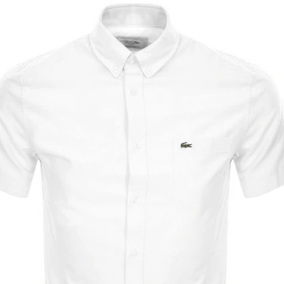 Shop Lacoste Oxford Short Sleeved Shirt White