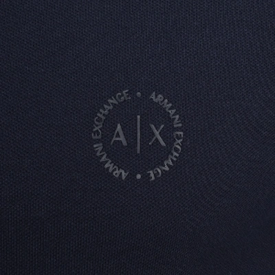 Shop Armani Exchange Long Sleeved Polo T Shirt Navy