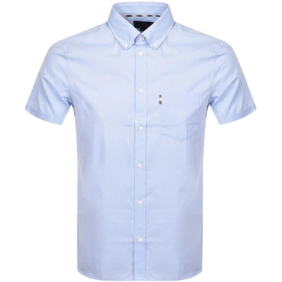 Shop Aquascutum Casper Poplin Short Sleeve Shirt Blue