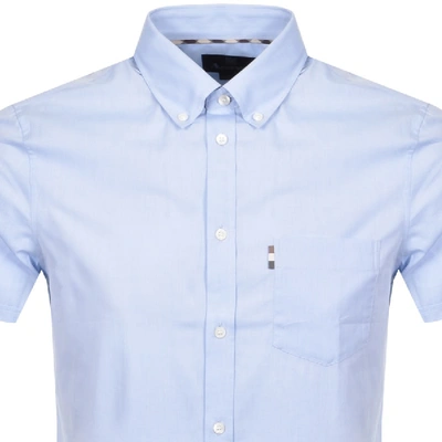 Shop Aquascutum Casper Poplin Short Sleeve Shirt Blue