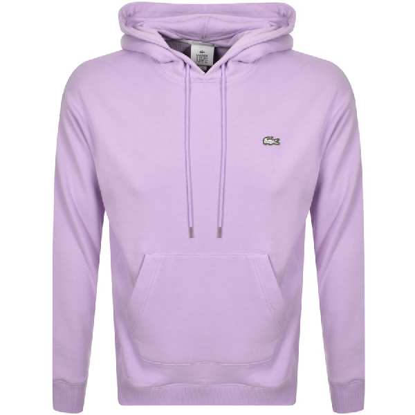 Lacoste Live Logo Pullover Hoodie Purple | ModeSens