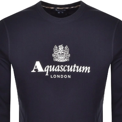 Shop Aquascutum Waterfield Crew Neck Sweatshirt Navy