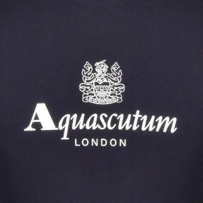 Shop Aquascutum Waterfield Crew Neck Sweatshirt Navy