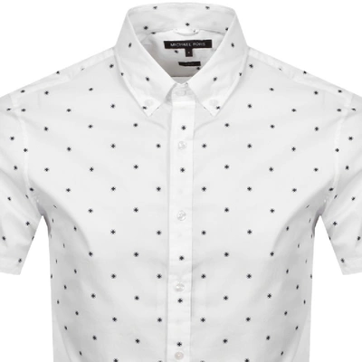 Shop Michael Kors Box Print Short Sleeve Shirt White