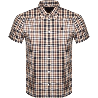 Aquascutum York Check Short Sleeve Shirt Brown | ModeSens