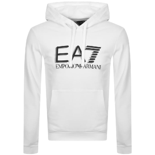 Ea7 Emporio Armani Logo Hoodie White 