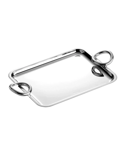Shop Christofle Vertigo Rectangular Tray In Silver