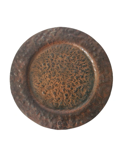Shop Jan Barboglio Double Hammered Charger Plate In Brown