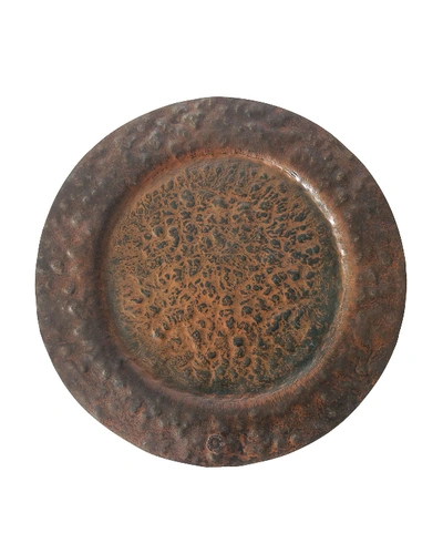 Jan Barboglio Double Hammered Charger Plate In Brown