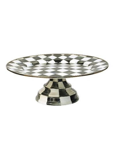 Shop Mackenzie-childs Large Courtly Check Pedestal Platter In Black/white