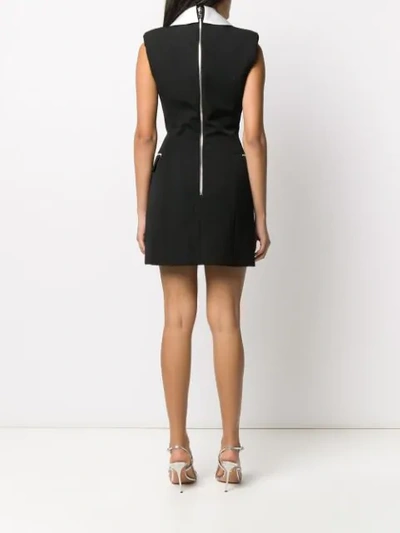 Shop Balmain Double-breasted Blazer Mini-dress In Black