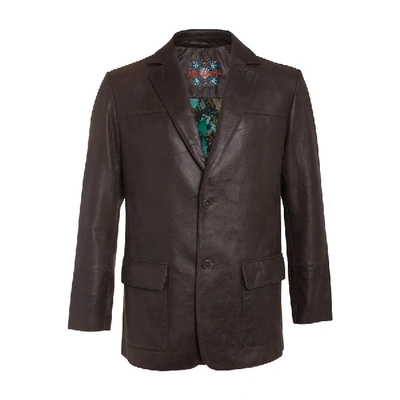 Shop Robert Graham Marcello Leather Jacket In Black
