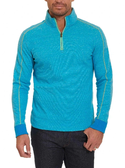 Shop Robert Graham Abdul 1/4 Zip Knit In Mint