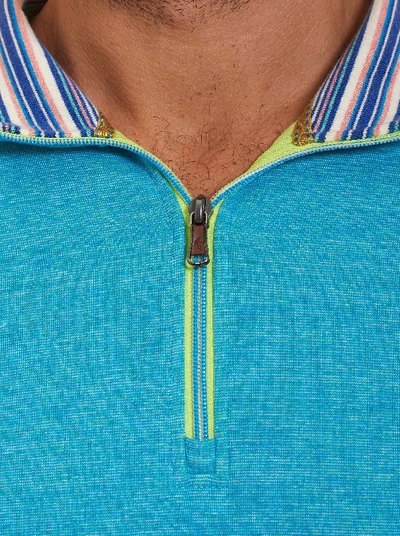 Shop Robert Graham Abdul 1/4 Zip Knit In Mint