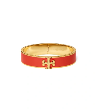 Shop Tory Burch Kira Enameled Bracelet In Tory Gold/poppy Red