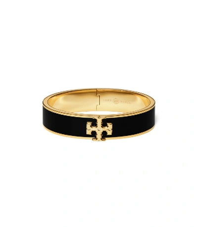 Shop Tory Burch Kira Enameled Bracelet In Tory Gold/black