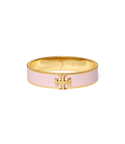Shop Tory Burch Kira Enameled Bracelet In Tory Gold/lotus Pink