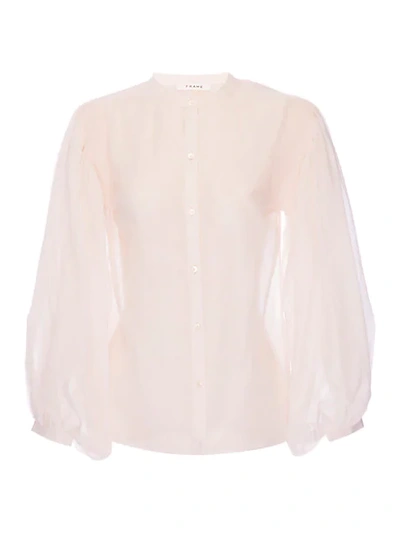 Shop Frame Smocked Vintage-style Blouse In Vintage Blush