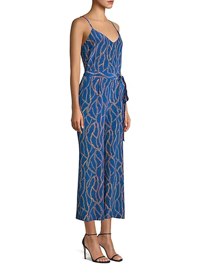 Shop L Agence Jaelyn Chain Print Jumpsuit In Royal Blue