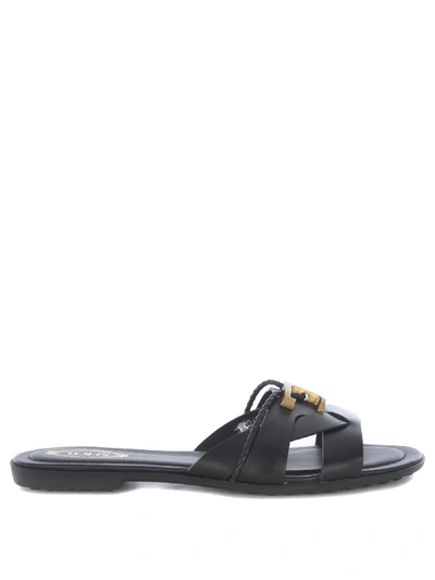 Shop Tod's Sandals In Nero