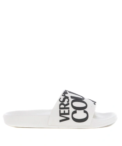 Shop Versace Jeans Couture Flat Shoes In Bianco/nero