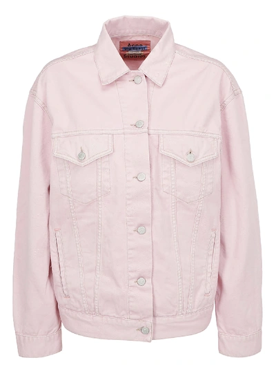 Shop Acne Studios Denim Jacket In Powder Pink