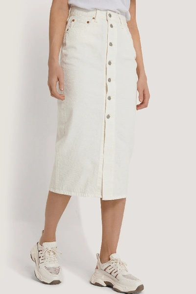 Shop Levi's Button Front Midi Skirt - White