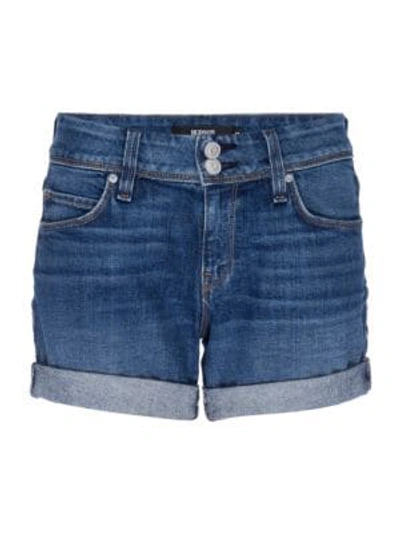 Shop Hudson Croxely Mid-rise Rolled Hem Denim Shorts In Reaction