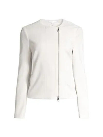 Shop Hugo Boss Jersa Structured Herringbone Jersey Jacket In Soft Cream