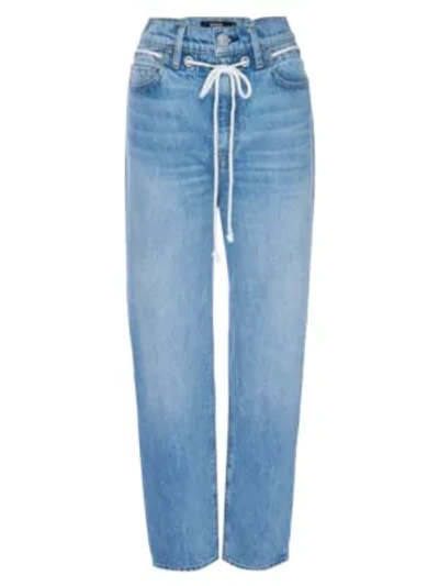 Shop Hudson Elly Extreme High-rise Tapered Crop Paperbag Jeans In Skylines